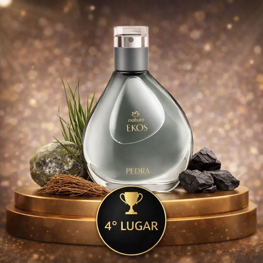 Perfume unissex Natura Ekos Pedra Eau de Parfum em destaque no pódio dos vencedores do Awards 2025
