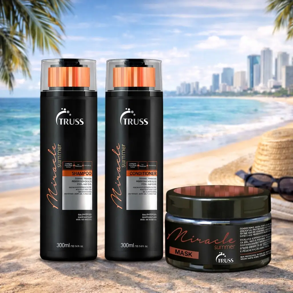 Cronograma capilar no verão com kit Truss Miracle Summer para limpeza, hidratação e recuperação dos cabelos