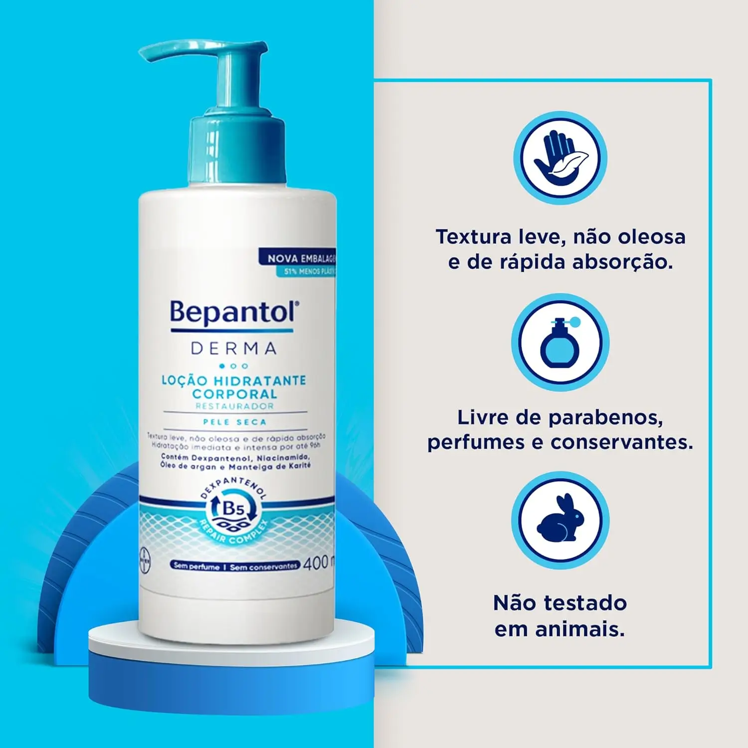 Bepantol Derma loção hidratante corporal para hidratação corporal no outono